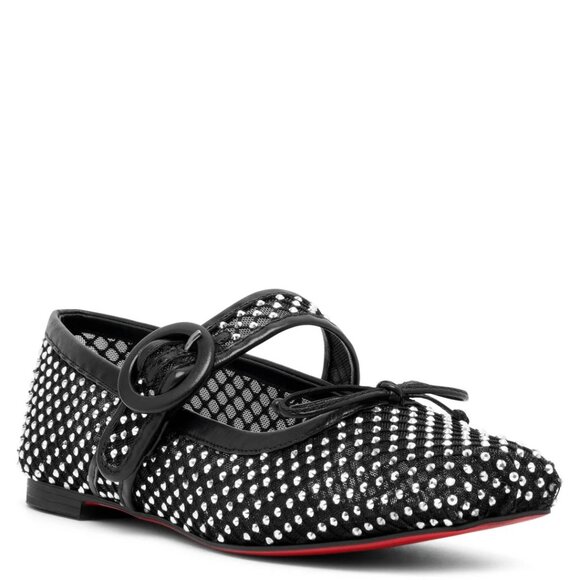 Christian Louboutin MAMASTRAPITINA Strass Crystal Mesh Ballerina Flat Shoes - Picture 3 of 16
